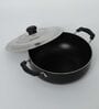 Black  Aluminium 2.6 Mm  Non-Stick Kadhai With Handle