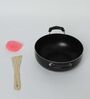 Black  Aluminium 2.6 Mm  Non-Stick Kadhai With Handle