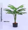 2.8Ft Artificial Variegated Monstera Plant with Pot