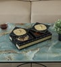 2 BOWL DRY FRUIT TRAY, METAL FITTING, CLASSIC THEME