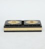 2 BOWL DRY FRUIT TRAY, METAL FITTING, CLASSIC THEME