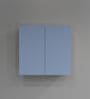 2 Door Mirror Glossy triple layered UV Resistant handless cabinet in Blue Berry Finish