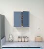 2 Door Mirror Glossy triple layered UV Resistant handless cabinet in Blue Berry Finish
