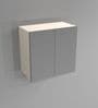 2 Door Mirror Glossy triple layered UV Resistant handless cabinet in Grey Finish
