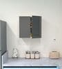 2 Door Mirror Glossy triple layered UV Resistant handless cabinet in Grey Finish