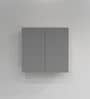2 Door Mirror Glossy triple layered UV Resistant handless cabinet in Grey Finish
