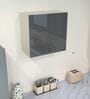 2 Door Mirror Glossy triple layered UV Resistant handless cabinet in Grey Finish