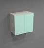 2 Door Mirror Glossy triple layered UV Resistant handless cabinet in Mint Finish