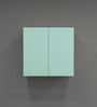 2 Door Mirror Glossy triple layered UV Resistant handless cabinet in Mint Finish