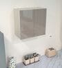 2 Door Mirror Glossy triple layered UV Resistant handless cabinet in Mocha Finish