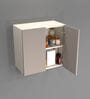 2 Door Mirror Glossy triple layered UV Resistant handless cabinet in Mocha Finish