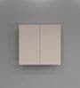 2 Door Mirror Glossy triple layered UV Resistant handless cabinet in Mocha Finish