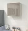 2 Door Mirror Glossy triple layered UV Resistant handless cabinet in Mocha Finish
