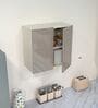 2 Door Mirror Glossy triple layered UV Resistant handless cabinet in Mocha Finish