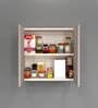 2 Door Mirror Glossy triple layered UV Resistant handless cabinet in Mocha Finish