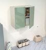 2 Door Mirror Glossy triple layered UV Resistant handless cabinet in Pista Light Finish