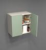 2 Door Mirror Glossy triple layered UV Resistant handless cabinet in Pista Light Finish
