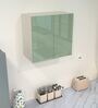 2 Door Mirror Glossy triple layered UV Resistant handless cabinet in Pista Light Finish