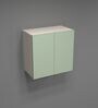 2 Door Mirror Glossy triple layered UV Resistant handless cabinet in Pista Light Finish