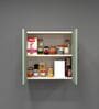 2 Door Mirror Glossy triple layered UV Resistant handless cabinet in Pista Light Finish