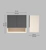 2 Door Mirror Glossy triple layered UV Resistant handless cabinet with Space Organizer in Grey Finish