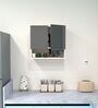 2 Door Mirror Glossy triple layered UV Resistant handless cabinet with Space Organizer in Grey Finish