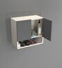2 Door Mirror Glossy triple layered UV Resistant handless cabinet with Space Organizer in Grey Finish