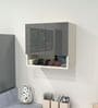 2 Door Mirror Glossy triple layered UV Resistant handless cabinet with Space Organizer in Grey Finish