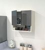 2 Door Mirror Glossy triple layered UV Resistant handless cabinet with Space Organizer in Grey Finish