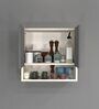2 Door Mirror Glossy triple layered UV Resistant handless cabinet with Space Organizer in Grey Finish
