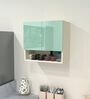 2 Door Mirror Glossy triple layered UV Resistant handless cabinet with Space Organizer in Mint Finish
