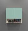 2 Door Mirror Glossy triple layered UV Resistant handless cabinet with Space Organizer in Mint Finish