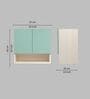 2 Door Mirror Glossy triple layered UV Resistant handless cabinet with Space Organizer in Mint Finish