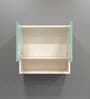 2 Door Mirror Glossy triple layered UV Resistant handless cabinet with Space Organizer in Mint Finish