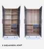 Lucena 2 Door Wardrobe with Adjustable Shelf in Grey & Light Finish