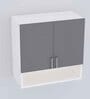 2 Doors Modular Wall Mounted Kitchen Cabinet with Organizer Shelf in Slate Grey & Highland Pine Finish
