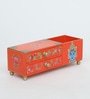 2 Drawer Multi-Uses Orange Colour Wood Boxes