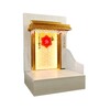 The Mandir Store Prabhukripa Pinewood Finish LED Mandir With Storage