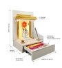 The Mandir Store Prabhukripa Pinewood Finish LED Mandir With Storage