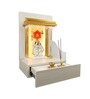 The Mandir Store Prabhukripa Pinewood Finish LED Mandir With Storage