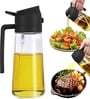 2-in-1 Glass Oil Sprayer and Dispenser Bottle (500 ml) Assorted