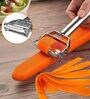 2 in 1 Stainless Steel Julienne Vegetable Peeler Multi-Functional Fruit & Veggie Shredder Slicer and Grater for Potatoes, Carrots, Cucumbers 3.5 inch