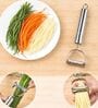 2 in 1 Stainless Steel Julienne Vegetable Peeler Multi-Functional Fruit & Veggie Shredder Slicer and Grater for Potatoes, Carrots, Cucumbers 3.5 inch