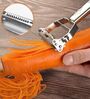 2 in 1 Stainless Steel Julienne Vegetable Peeler Multi-Functional Fruit & Veggie Shredder Slicer and Grater for Potatoes, Carrots, Cucumbers 3.5 inch