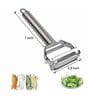 2 in 1 Stainless Steel Julienne Vegetable Peeler Multi-Functional Fruit & Veggie Shredder Slicer and Grater for Potatoes, Carrots, Cucumbers 3.5 inch