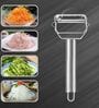 2 in 1 Stainless Steel Julienne Vegetable Peeler Multi-Functional Fruit & Veggie Shredder Slicer and Grater for Potatoes, Carrots, Cucumbers 3.5 inch