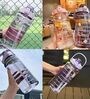 2 L Capacity Belt Straw Transparent Motivational Water Bottles Assorted