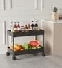 2 Layer Storage Organizer Powder Coated With Wheels