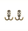 2 Pcs Antique Brass Metal Jaali Wall Hooks