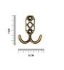 2 Pcs Antique Brass Metal Jaali Wall Hooks